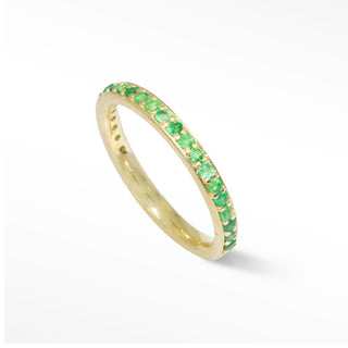 Emerald Eternity Ring 14k Yellow Gold