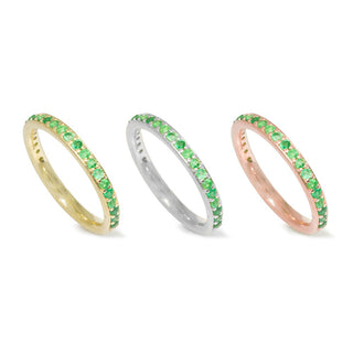Emerald Eternity Ring 14k Yellow Gold