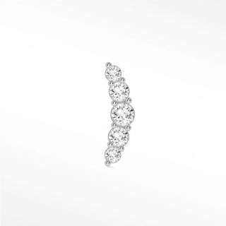 Flat Back Earring Diamond Croissant Pave Small 14k White