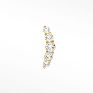 Flat Back Earring Diamond Croissant Pave Small 14k Yellow