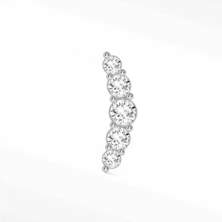 Flat Back Earring Diamond Croissant Pave Med 14k White
