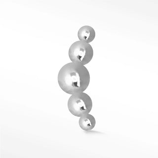 Flat Back Earring Croissant Med 14k White