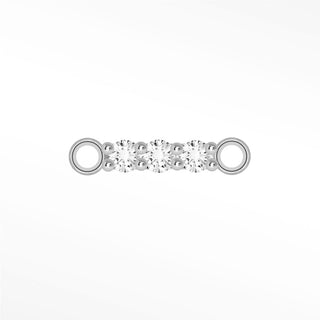 Moissanite Sterling Silver Rhodium Connectors for Permanent Jewelry