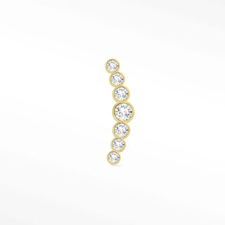 Flat Back Earring Diamond Bezel Croissant Med 14K Yellow