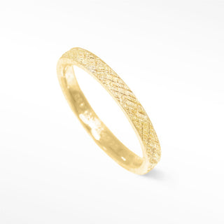Cigar Band Ring Florentine 14k Gold