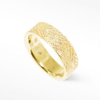 Cigar Band Ring Florentine 14k Gold
