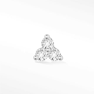 Diamond Flat Back Earring Small Trinity 14k White - Nina Wynn
