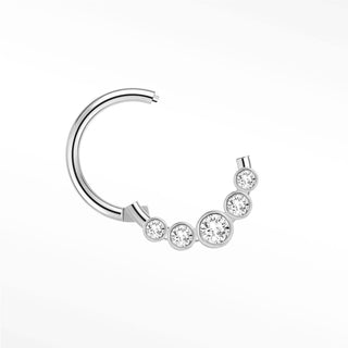 Clicker 16G Diamond Bezel Curved 14K White