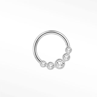 Clicker 16G Diamond Bezel Curved 14K White