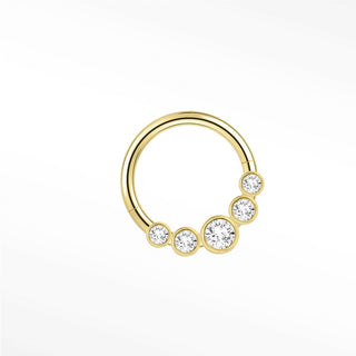 Diamond Round Bezel 16G Clicker 14k Yellow