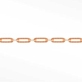 Hammer Paperclip 6mm 14k Rose Gold Chain Designer Line for Permanent Jewelry - Nina Wynn