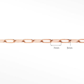 Wholesale Permanent Jewelry Paperclip 7x3mm 14/20 Gold Filled Rose Chain