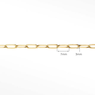 Wholesale Permanent Jewelry Paperclip 7x3mm 14/20 Gold Filled Yellow Chain