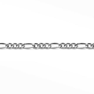 Wholesale Permanent Jewelry Figaro 3mm Diamond Cut Sterling Silver Rhodium Chain