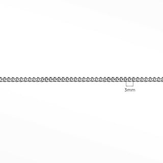 3mm Cuban Diamond Cut 14k White Gold Chain - Nina Wynn
