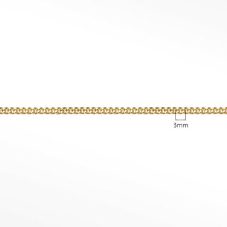 3mm Cuban Diamond Cut 14k Gold Chain - Nina Wynn