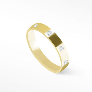 Diamond Cigar Band Ring 14k Gold