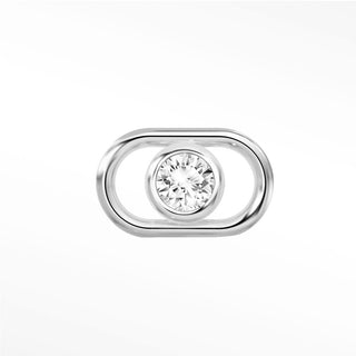 Moissanite Sterling Silver Rhodium Connectors for Permanent Jewelry
