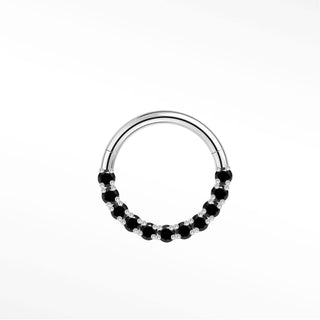 Clicker 16G Black Diamond Pave 14K White
