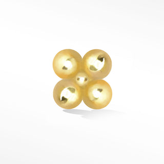 Flat Back Earring Clover bead Med 14k Yellow