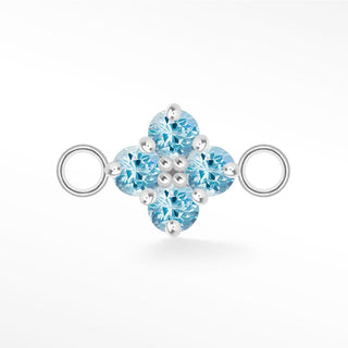 Wholesale Clover Medium Natural Gemstone Sterling Silver Connectors for Permanent Jewelry