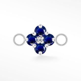 Wholesale Clover Medium Natural Gemstone Sterling Silver Connectors for Permanent Jewelry