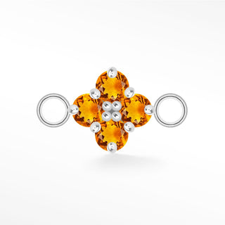 Wholesale Clover Medium Natural Gemstone Sterling Silver Connectors for Permanent Jewelry