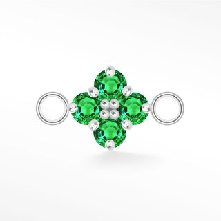 Wholesale Clover Medium Natural Gemstone Sterling Silver Connectors for Permanent Jewelry