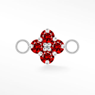 Wholesale Clover Medium Natural Gemstone Sterling Silver Connectors for Permanent Jewelry