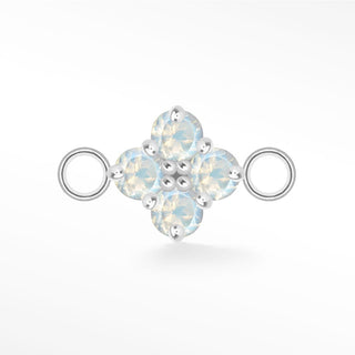 Wholesale Clover Medium Natural Gemstone Sterling Silver Connectors for Permanent Jewelry