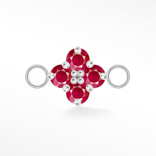 Wholesale Clover Medium Natural Gemstone Sterling Silver Connectors for Permanent Jewelry