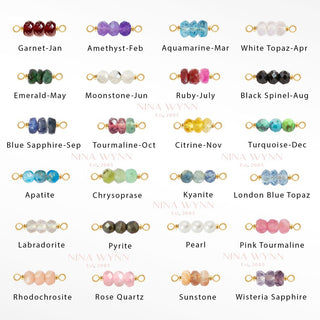 Rock Candy Natural Gemstone 14k Yellow Gold Connectors for Permanent Jewelry