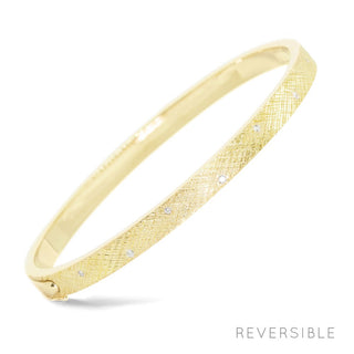 Florentine Diamond 14k Yellow Gold Bangle