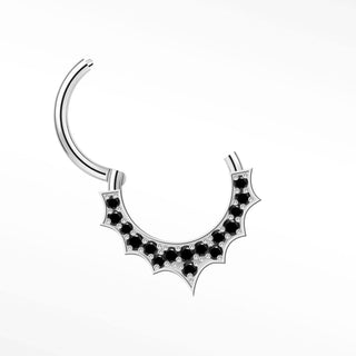 Clicker 16G Black Diamond Crowned 14K White