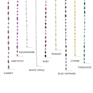 Ethereal Gemstone Natural Gemstone Silver Chain for Permanent Jewelry - Nina Wynn