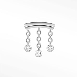 Flat Back Earring Diamond Hidden Helix Dangle 14K White