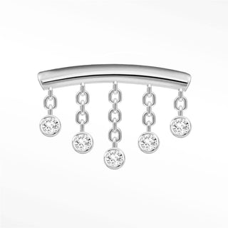 Flat Back Earring Diamond Hidden Helix Dangle 14K White