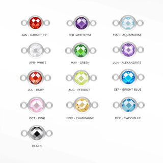 Round Bezel CZ 4mm Sterling Silver Connectors for Permanent Jewelry (pack of 4)