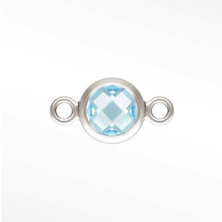 Round Bezel CZ 4mm Sterling Silver Connectors for Permanent Jewelry (pack of 4)
