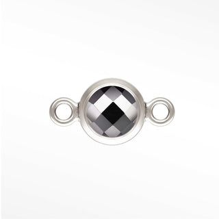 Round Bezel CZ 4mm Sterling Silver Connectors for Permanent Jewelry (pack of 4)
