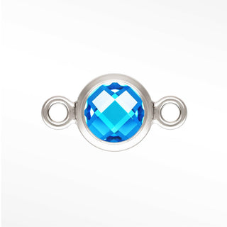 Round Bezel CZ 4mm Sterling Silver Connectors for Permanent Jewelry (pack of 4)