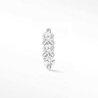 Diamond Flat Back Earring Small 3 Scones 14k White - Nina Wynn