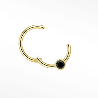 Clicker 16G Black Diamond Bezel Single 14K Yellow