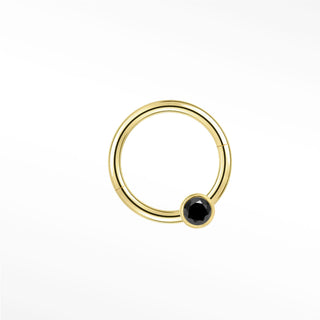 Clicker 16G Black Diamond Bezel Single 14K Yellow