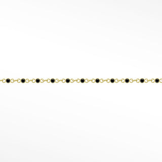 Wholesale Permanent Jewelry Prismatic Tiny Black Diamond Gold 14k Yellow Chain Designer Line