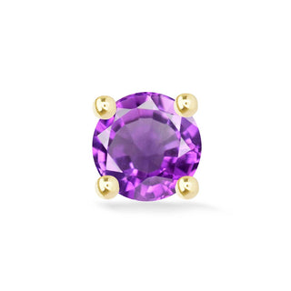Amethyst Flat Back Earring Gemstone 2mm 14k Yellow - Nina Wynn
