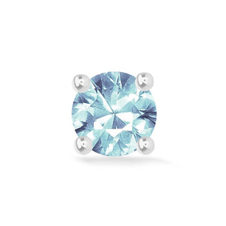Aquamarine Flat Back Earring Princess Yum Yum 2mm 14k White - Nina Wynn