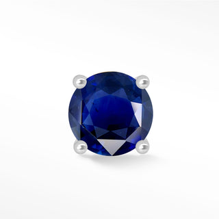 Flat Back Earring Blue Sapphire Natural Gemstone 2mm 14k White