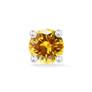 Citrine Flat Back Earring Princess Yum Yum 2mm 14k White - Nina Wynn