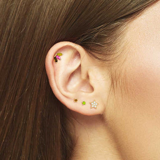 Citrine Flat Back Earring Gemstone 2mm 14k Yellow - Nina Wynn